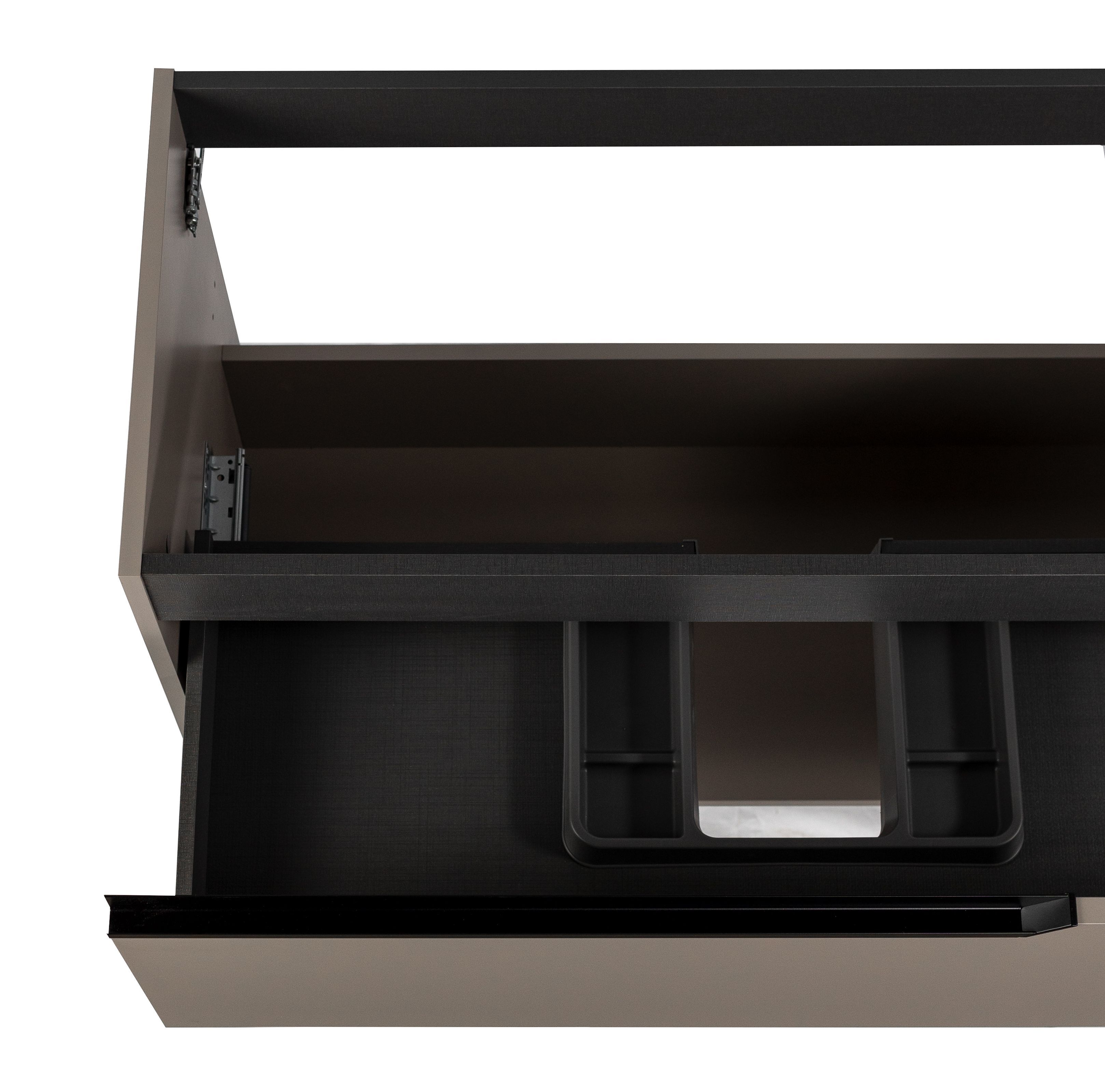 Купить visobath eleven, тумба 80 см, 1 ящик и 1 открытая полка, цвет кварцевый матовый лак (quarzo) оптом