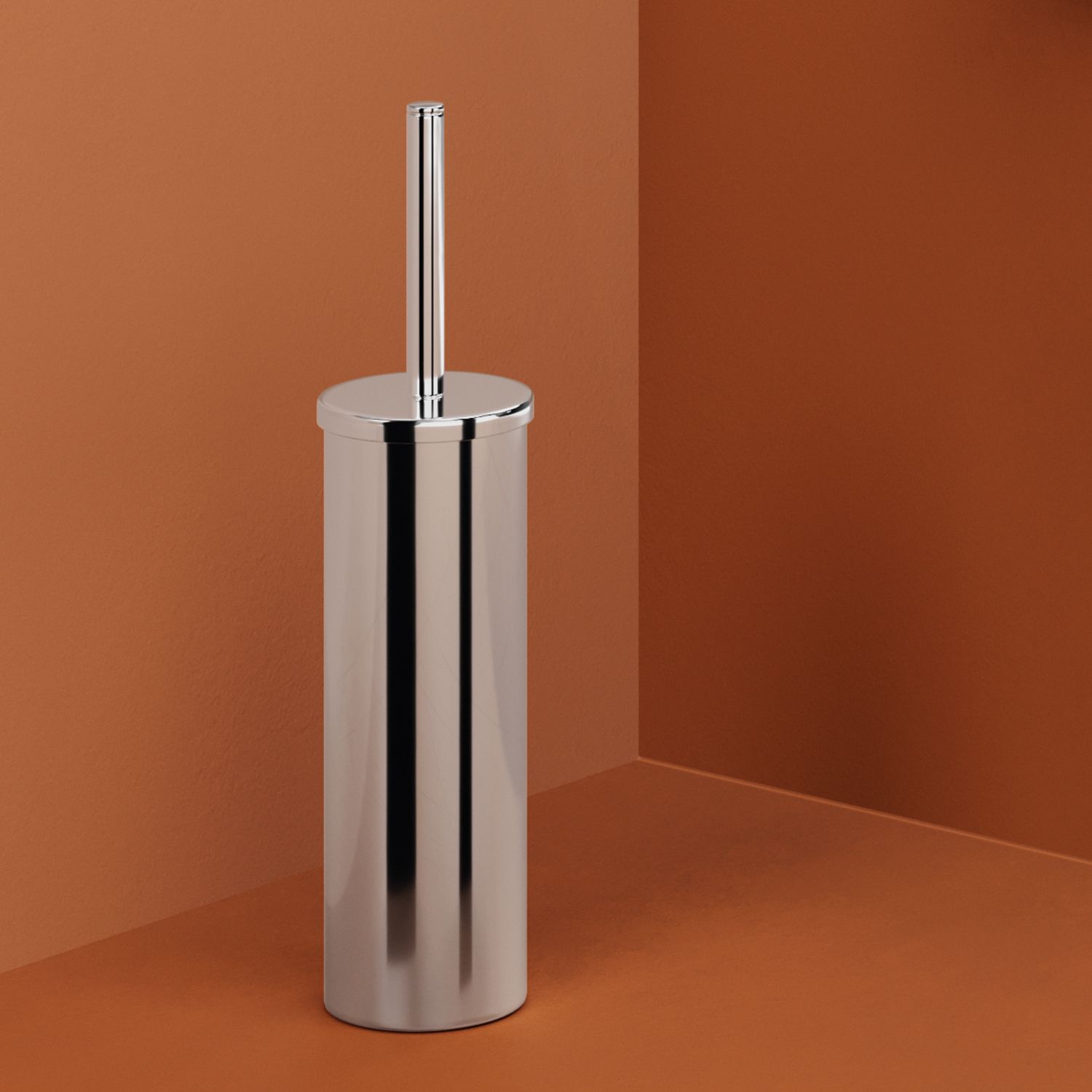 Купить gedy tonga, круглый напольный металлический ёрш, цвет хром оптом