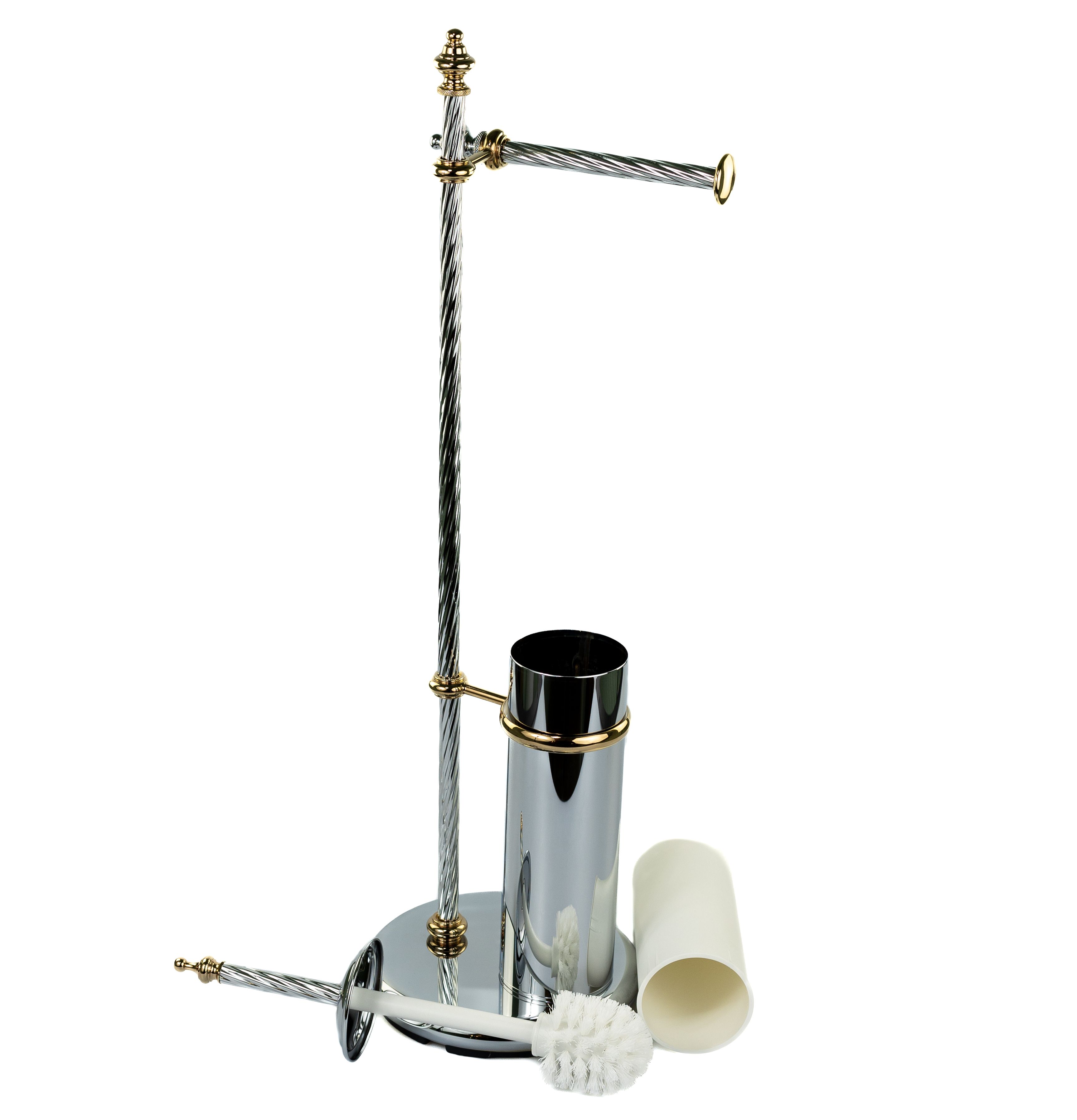 Купить stil haus giunone, стойка: бумагодержатель + ерш металлический, цвет хром - золото оптом