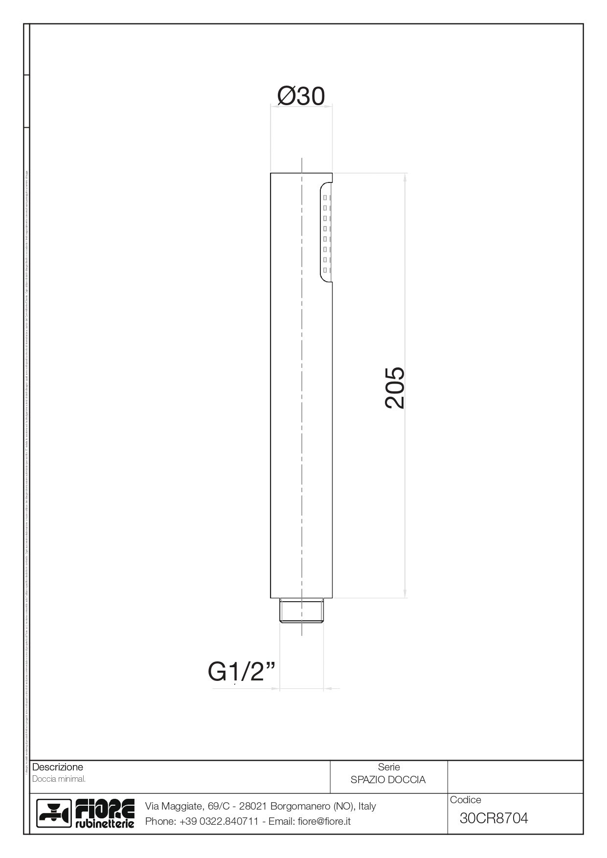 Купить fiore shower, 1-режимный круглый ручной душ из abs, цвет черный матовый оптом