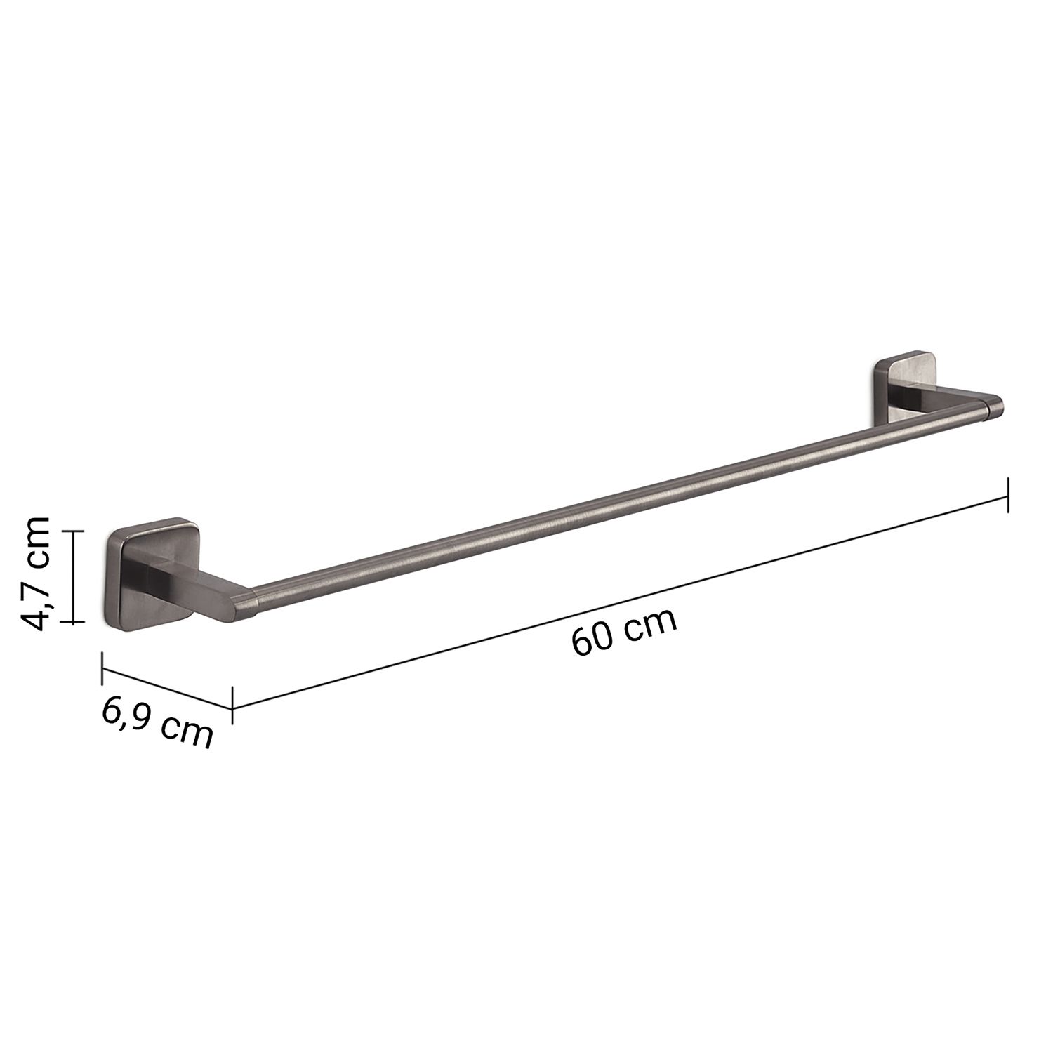 Купить gedy tonga, полотенцедержатель, длина 60 см, цвет оружейная сталь оптом