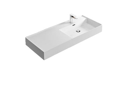 Купить hidra kiub, накладная/подвесная прямоугольная раковина 121x46x12h см, чаша справа, цвет белый глянцевый оптом Купить hidra kiub, накладная/подвесная прямоугольная раковина 121x46x12h см, чаша справа, цвет белый глянцевый оптом