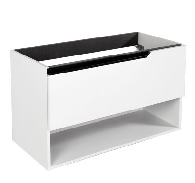 Купить visobath eleven, тумба 100 см, 1 ящик и 1 открытая полка, цвет белый матовый лак (b-ada) оптом