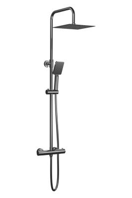 Купить aqg nite, душевая колонна регул. по высоте 95-150 см: c термостатом и квадратным верхним душем 25х25 см, цвет оружейная сталь (pvd) оптом