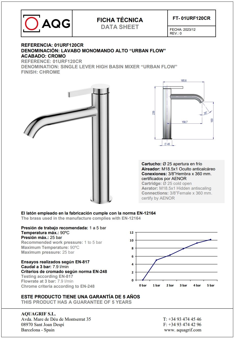 Купить aqg urban flow, высокий однорычажный смеситель для раковины без донного клапана, цвет хром оптом Купить aqg urban flow, высокий однорычажный смеситель для раковины без донного клапана, цвет хром оптом